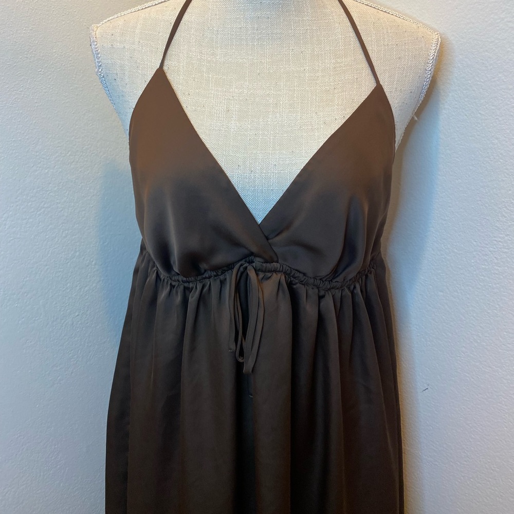 Old Navy Brown V Neck Backless Slip Dress - Picture 2 of 7